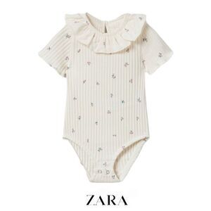 ZARA Kids | Ecru | FLORAL BODYSUIT TOP